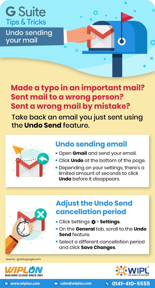 How to undo sent email in Gmail G Suite Tips and Tricks